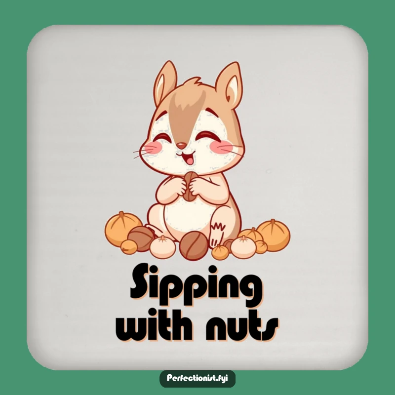 Funny Squirrel Nut Coaster: Focused Sorter Protection, A Tiny Funny Gift!