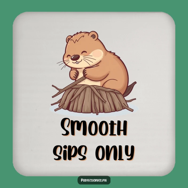 Funny Beaver Coasters: Protect Surfaces with the Diligent Dam Builder - A Set of Funny Gifts
