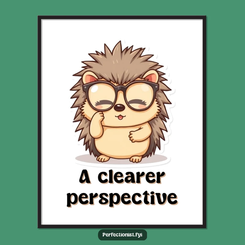 Funny Hedgehog Spectacle Cleaner Poster: Humorous Wall Art for the Observant