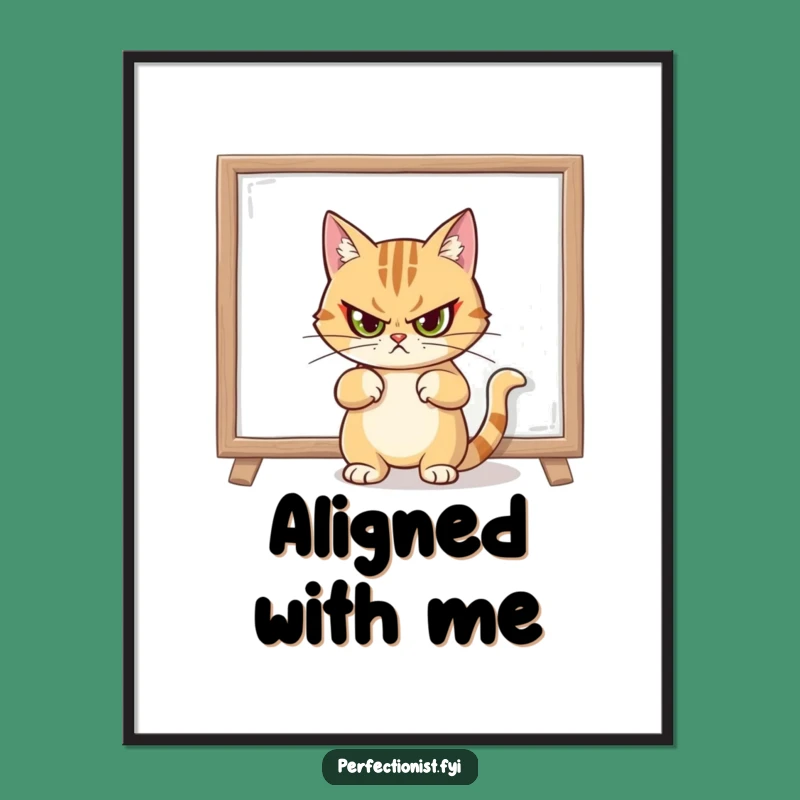 Funny Cat Decorator Poster, Stern Art Wall Art