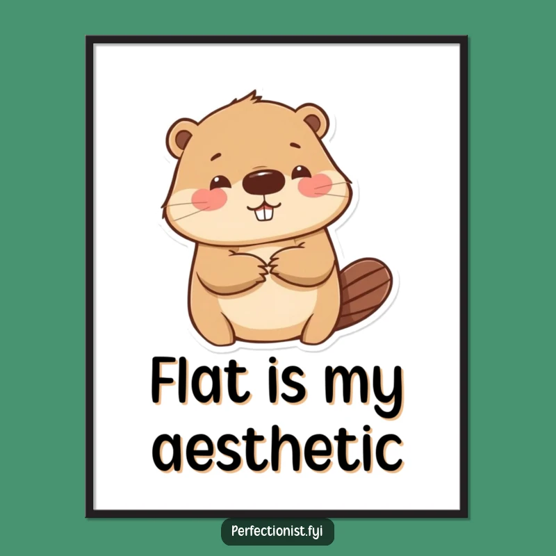 Funny Beaver Poster: Meticulous Art for Your Wall - A Hilarious Gift!