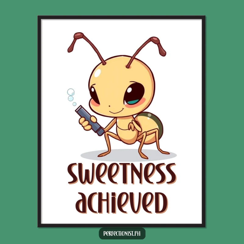 Funny Ant Sugar Poster: Determined Polisher Art, Perfect Funny Gift!