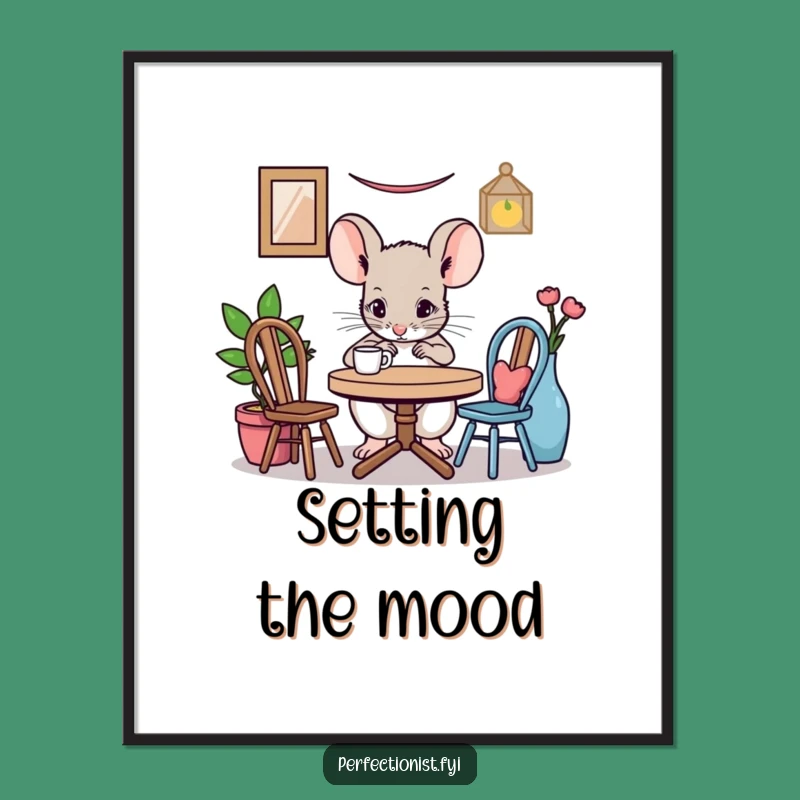 Funny Mouse Poster: Miniature Art for Your Wall - A Hilarious Gift!