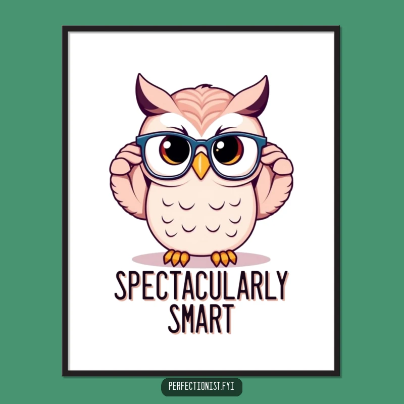 Funny Owl Art Print: The Perfect Gift for a Classy, Wise Space