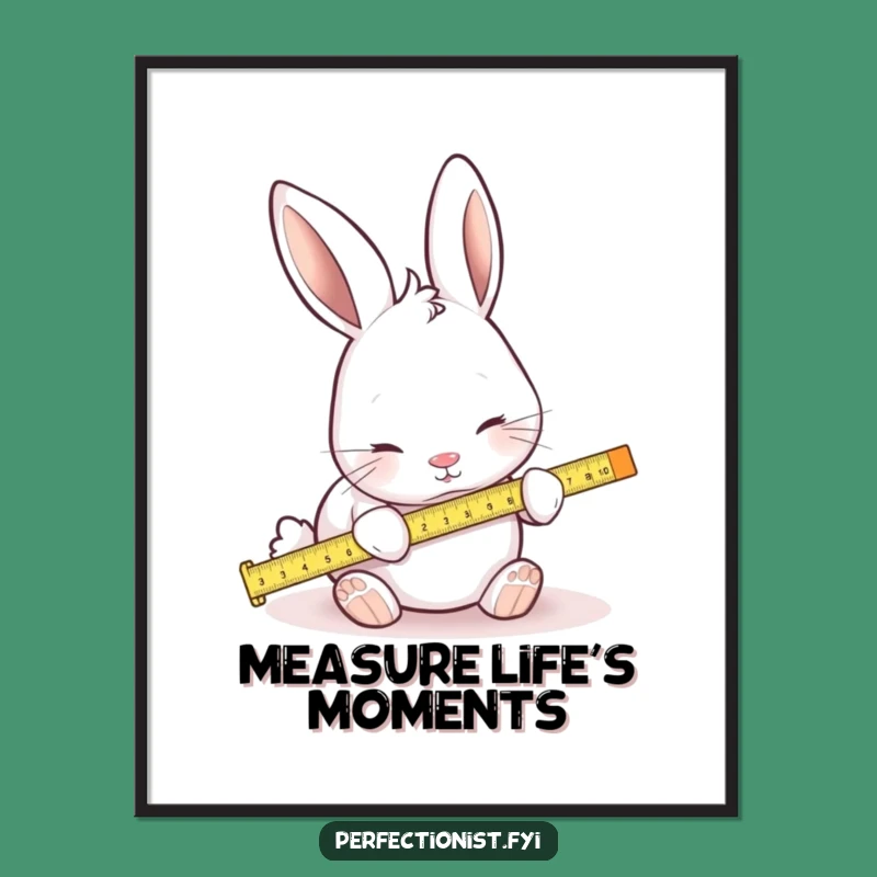 Funny Measuring Rabbit Poster: Decorate with Hilarious Precision Art!