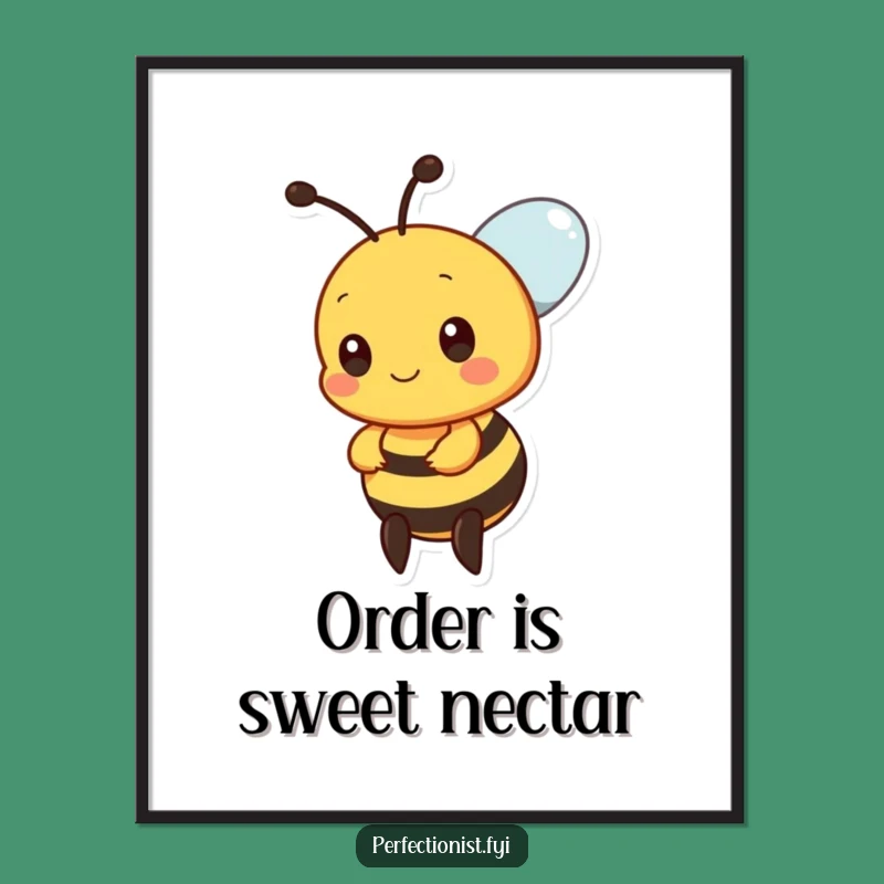 Funny Precise Bee Poster, Nectar Alignment Wall Art, Hilarious Gift for Detail Lovers
