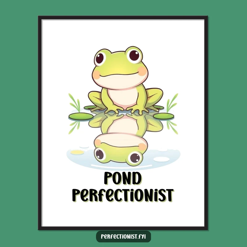 Funny Frog Reflection Poster - Hilarious Wall Art Gift