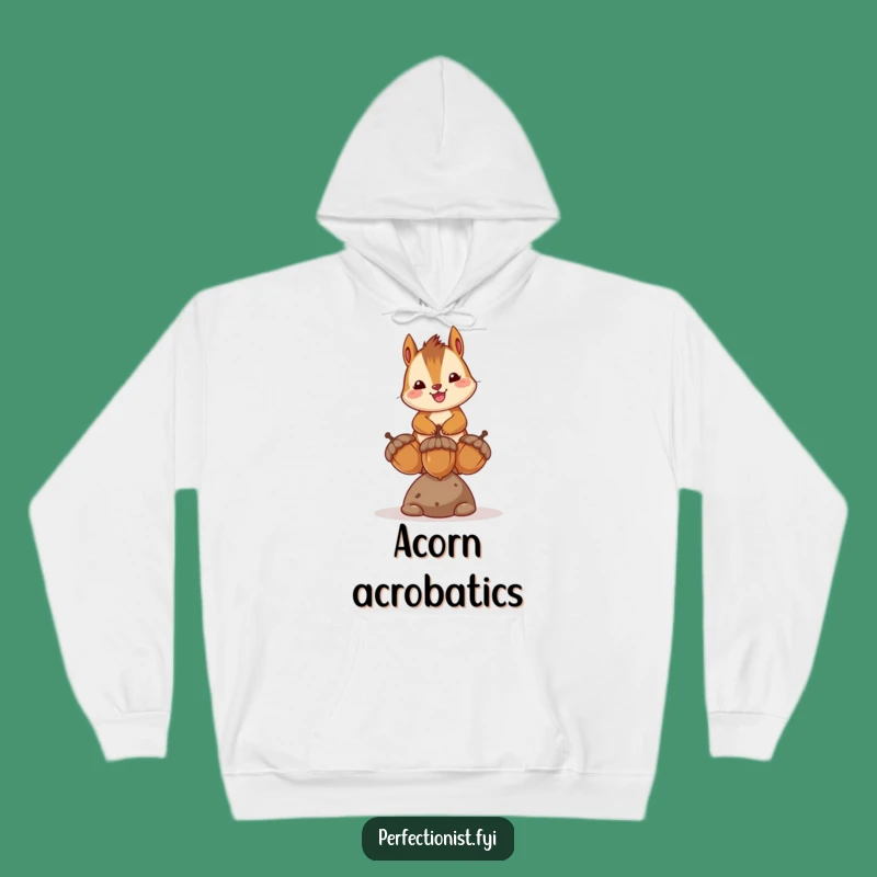 Cozy Funny Chipmunk Acorn Balance Hoodie - Warm & Humorous Gift