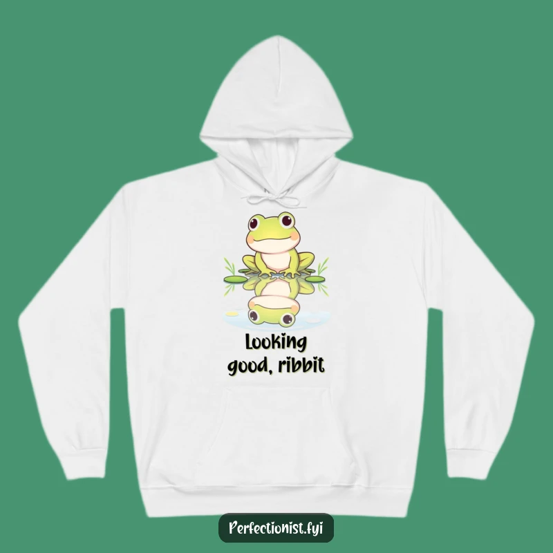 Cozy Funny Frog Pond Reflection Hoodie - Warm & Humorous Gift