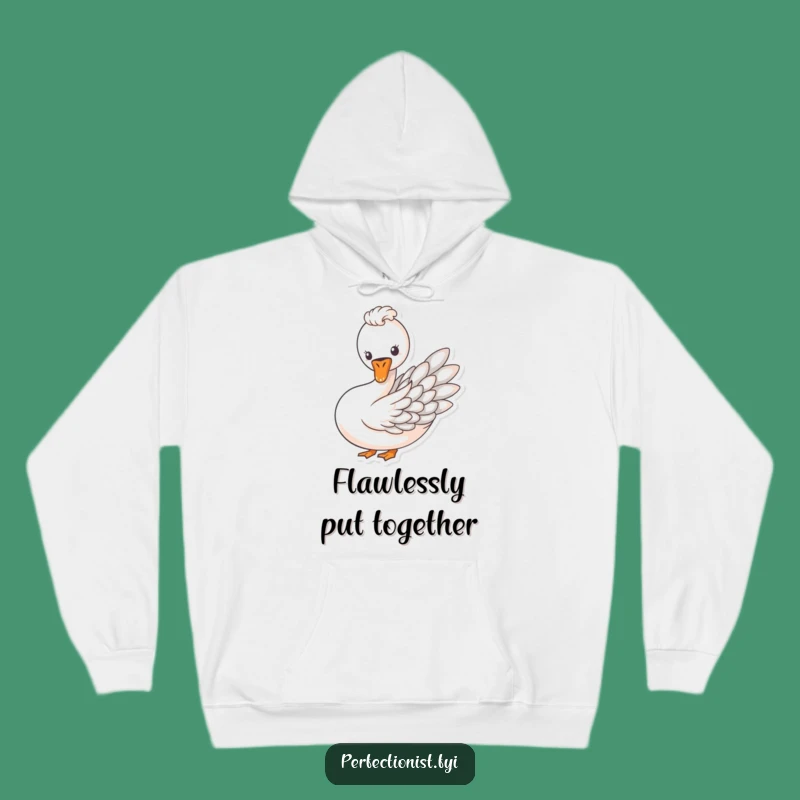 Cozy Funny Swan Feather Art Hoodie, Stylish Comfort Gift