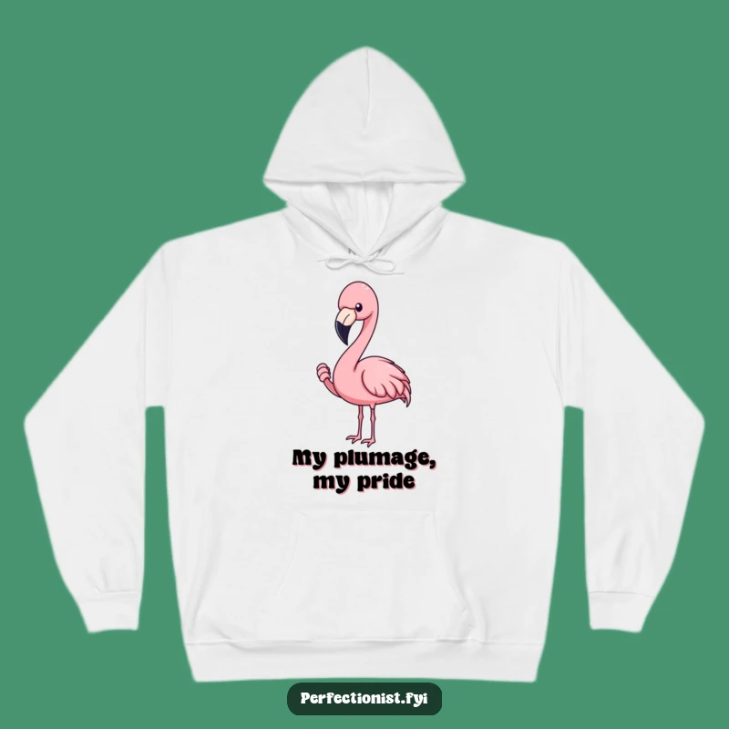 Funny Flamingo Hoodie, Cozy Feather Focus Sweatshirt, Hilarious Gift for the Fashion-Conscious