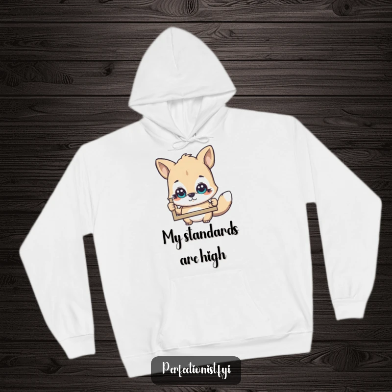 Funny Hoodie: An animal character intensely examines a picture with a critical eye, embodying perceptive humor and cozy style.