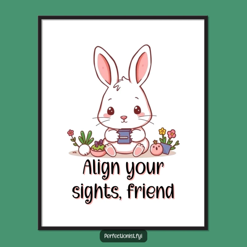 Funny Free Printable Wall Art: Rabbit's Alignment - Whimsical Downloadable Decor