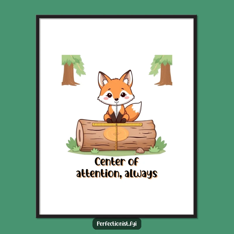 Free Printable Wall Art: Precise Fox Log Measurement Funny Downloadable Art Gift