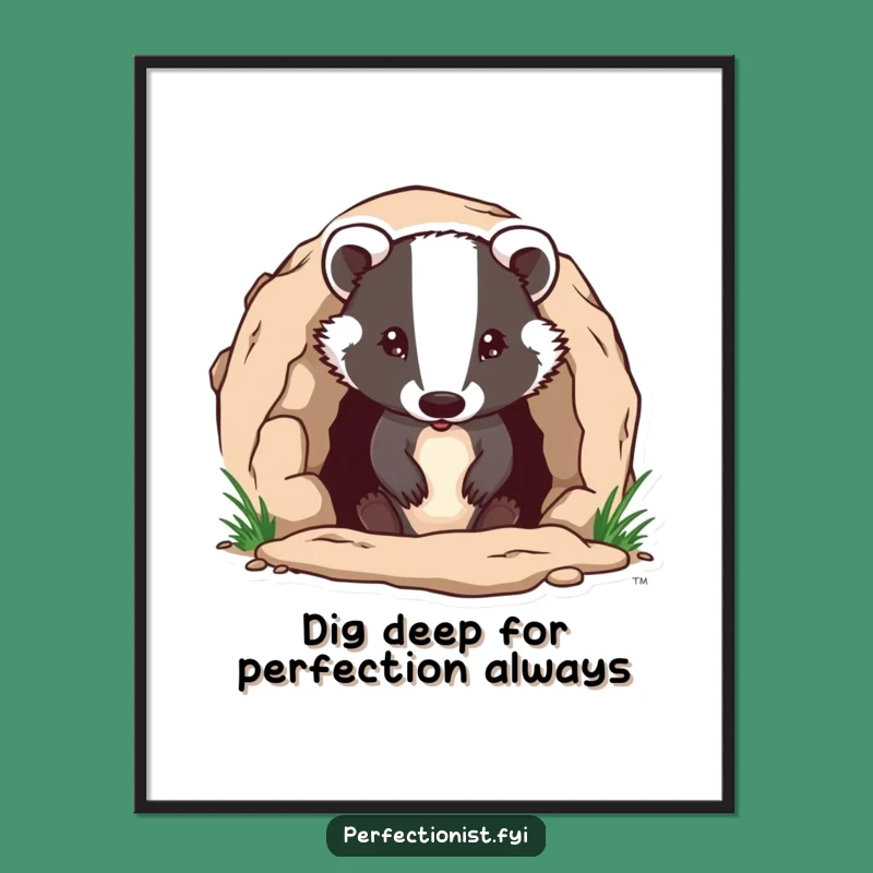 Free Printable Badger Wall Art: Tidy Burrow Builder Downloadable Decor Gift!