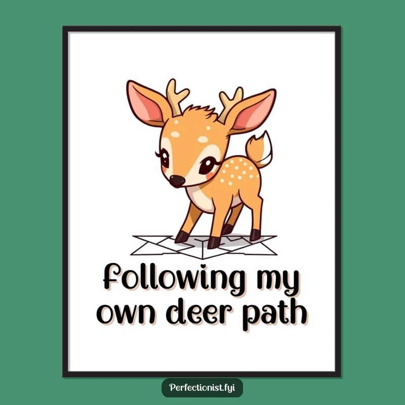 Free Printable Deer Geometric Pathway Wall Art - Funny Downloadable Decor for Thinkers
