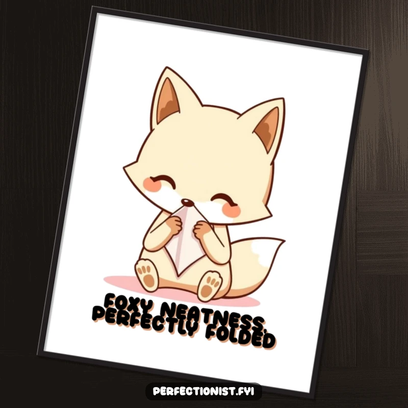 Funny Free Printable Fox Wall Art: A neat fox with a tiny handkerchief, adding dapper charm to DIY home decor.