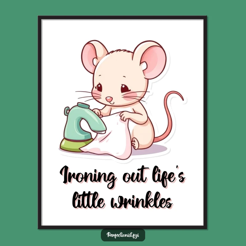 Funny Free Printable Mouse Wall Art - Tiny Ironing Detail Downloadable Decor