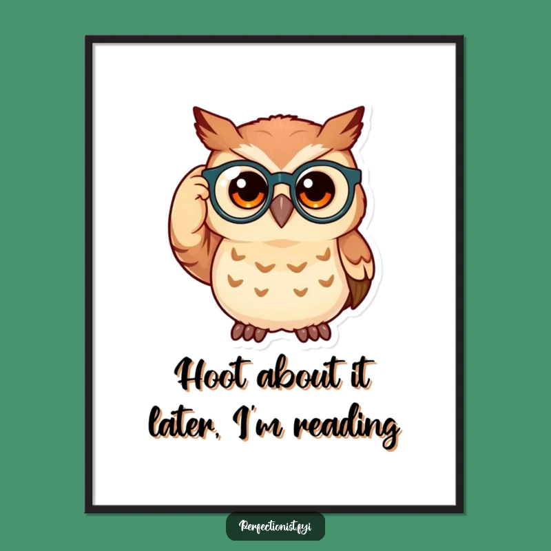 Funny Free Printable Wall Art: Curious Owl Specs, Whimsical Downloadable Decor