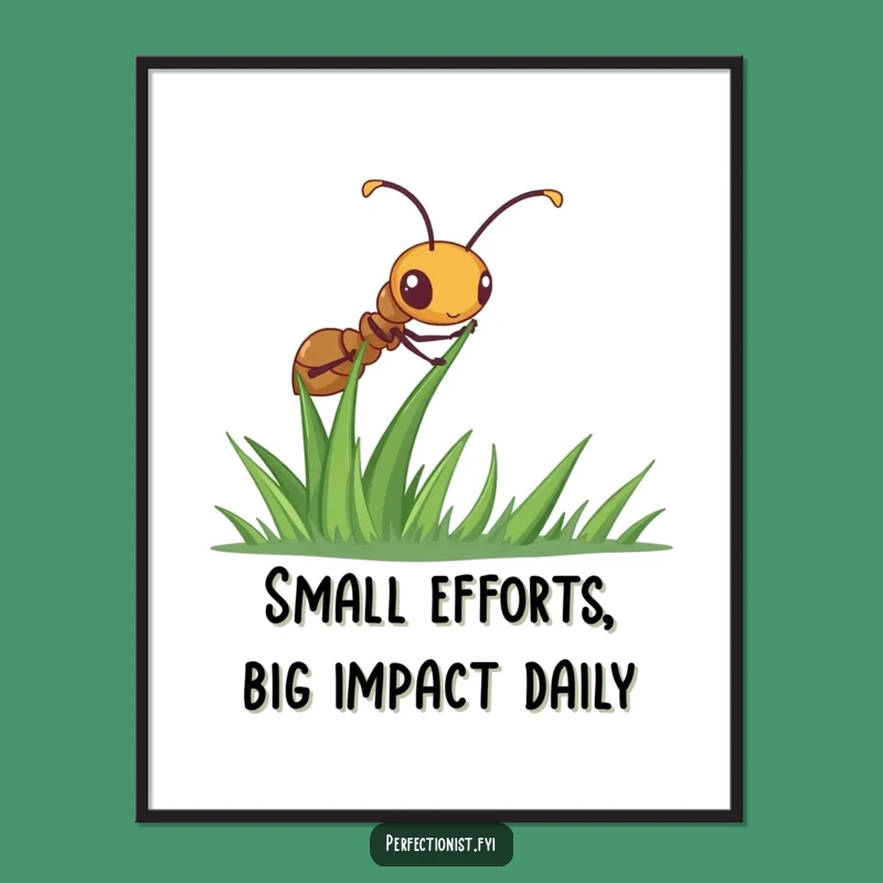 Funny Free Printable Wall Art: Diligent Ant Grass Art, Downloadable Decor