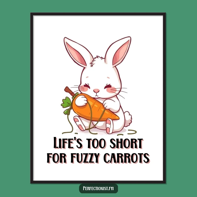 Funny Free Printable Wall Art: Rabbit's Carrot Obsession, Quirky Download!