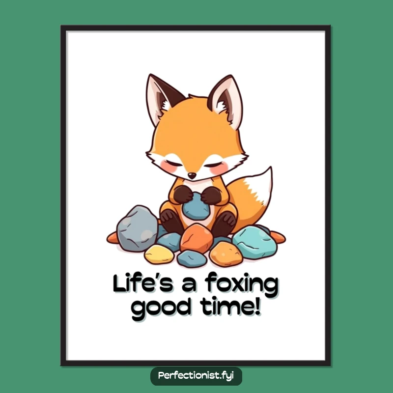 Funny Fox Rock Sorting Free Printable Wall Art - Downloadable Decor