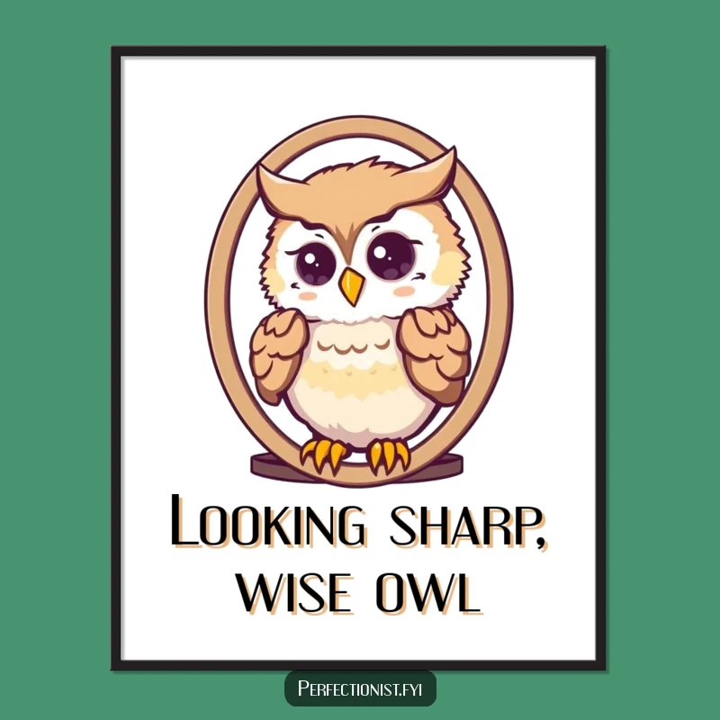 Free Printable Owl Art: Dapper Feather Arranger Funny Wall Decor Download