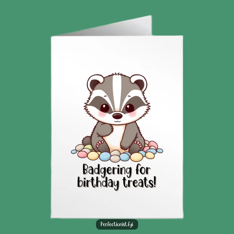 Free Printable Badger Birthday Card: Organized Laughs, Downloadable Gift for Neat Freaks