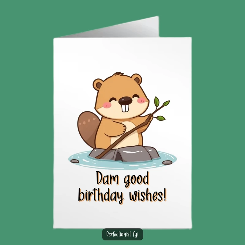 Free Printable Beaver Birthday Card: Dam Twig Arranger Funny Card Download