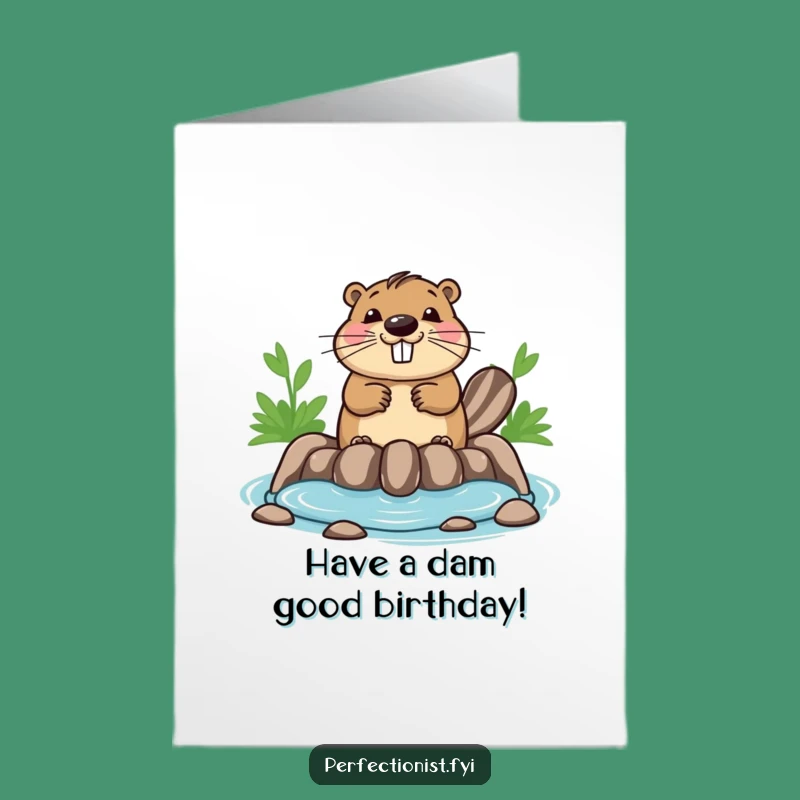 Free Printable Birthday Card: Beaver's Symmetry, Funny Downloadable Gift