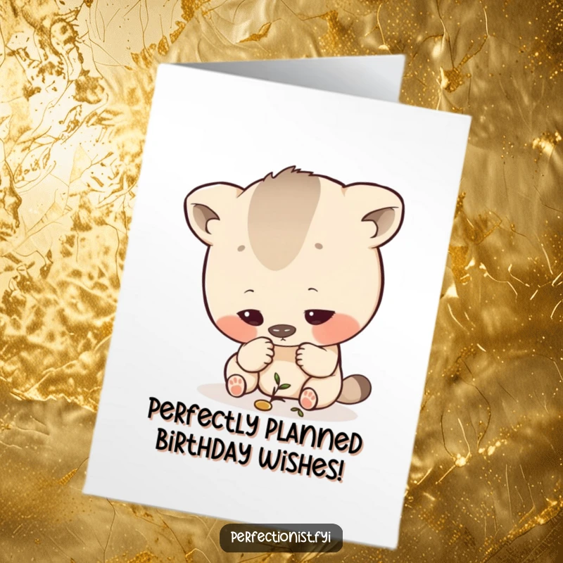 Funny Free Printable Birthday Card where a keen animal examines a minuscule detail, celebrating every small part with humor.