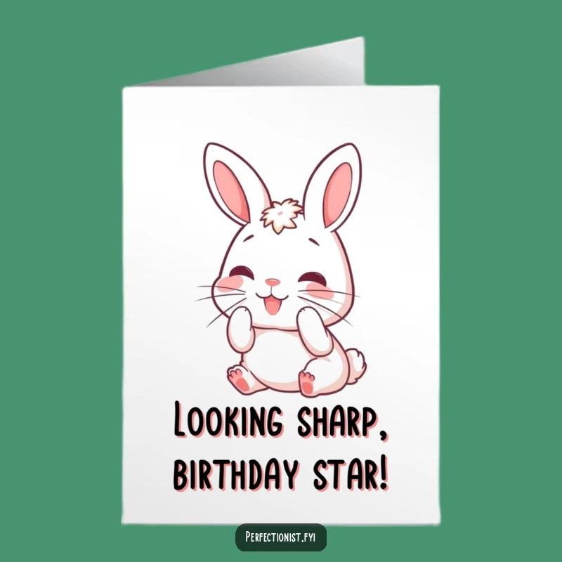 Free Printable Birthday Card: Funny Rabbit Whisker Grooming - Downloadable Gift!