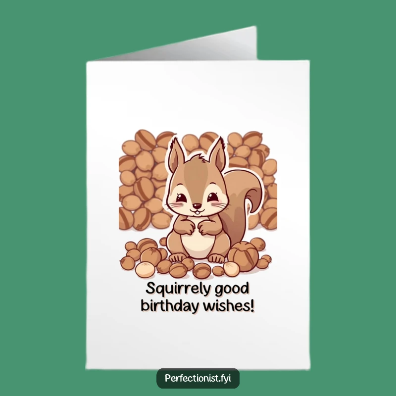 Free Printable Birthday Card: Funny Squirrel Organizing Nuts, Hilarious DIY Downloadable Gift