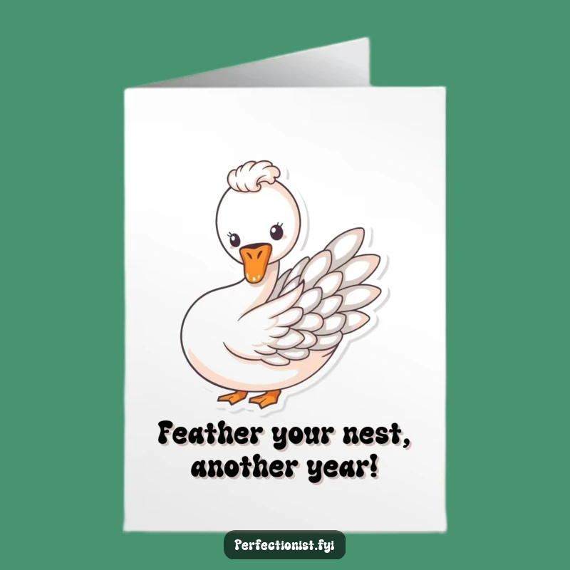 Free Printable Birthday Card: Swan's Feather Art, Elegant & Funny Download!