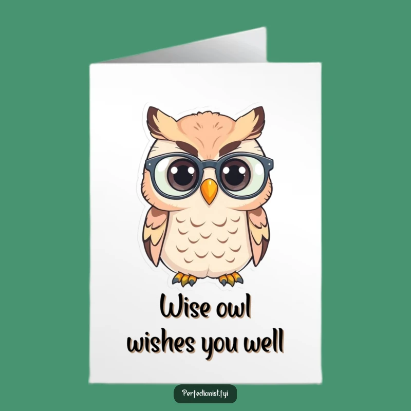 Free Printable Birthday Card: Wise Owl Polishing Glasses - Funny Vision Humor Gift