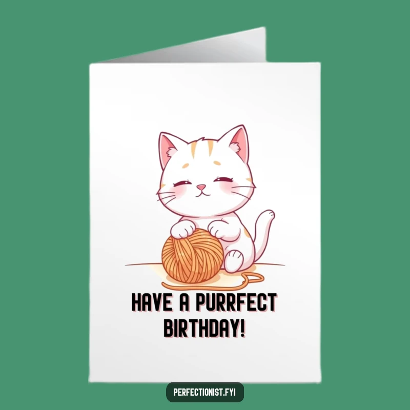 Free Printable Cat Birthday Card - Funny Yarn Nap Downloadable Gift