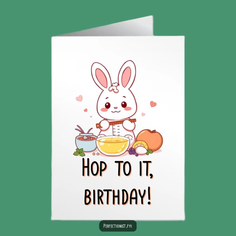 Free Printable Birthday Card: Precise Kawaii Rabbit Measures Birthday Joy!