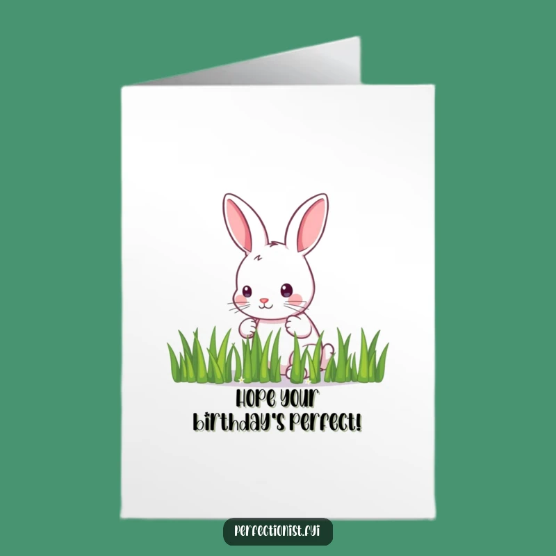 Free Printable Birthday Card: Meticulous Bunny Line-Up Funny Downloadable Gift