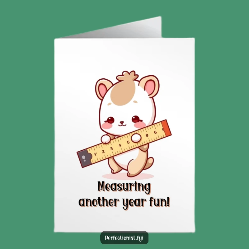 Free Printable Birthday Card: Measuring Animal's Funny Wish, DIY Downloadable Gift