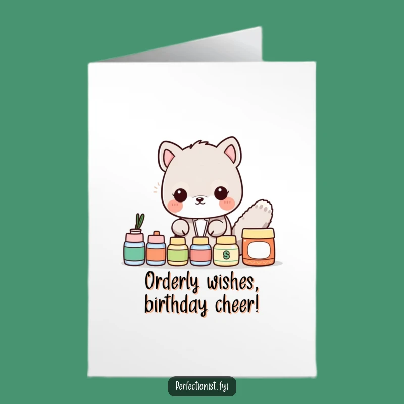 Funny Free Printable Birthday Card: Neat Animal Aligning Items, DIY Downloadable Gift