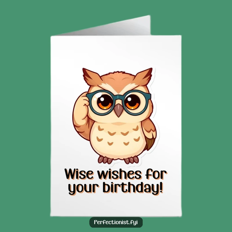 Free Printable Birthday Card: Wise Owl Specs, Funny Downloadable Greeting Gift