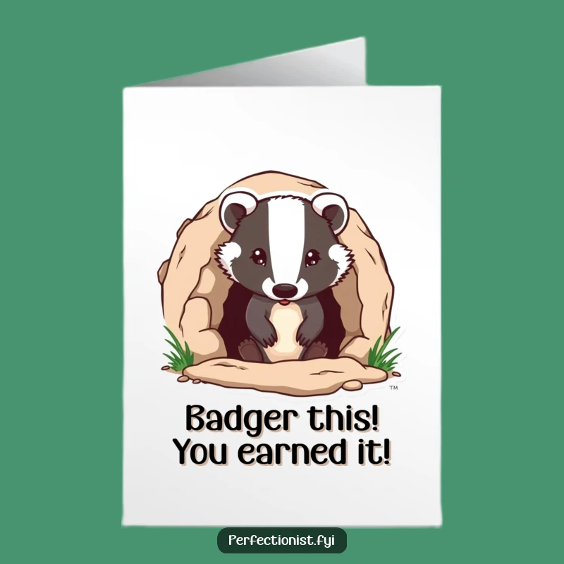 Free Printable Badger Congrats Card: Burrow Builder Downloadable Gift!