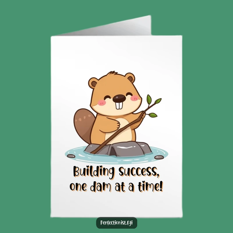 Free Printable Beaver Congrats Card: Dam Twig Arranger Funny Congratulations Download