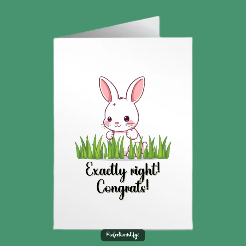 Free Printable Congrats Card: Bunny's Straight Line Success Funny Downloadable Gift