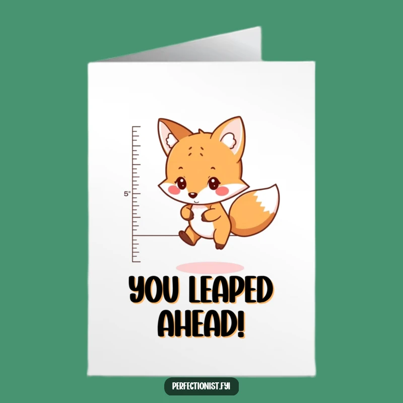 Free Printable Congrats Card: Fox's Perfect Leap to Celebrate Your Success