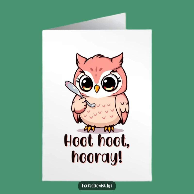 Free Printable Congrats Card: Humorous Owl's Shiny Success - Unique Downloadable Gift!
