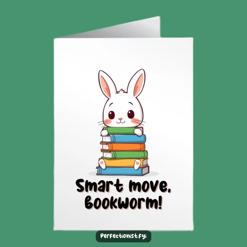 Free Printable Congrats Card: Humorous Rabbit Book Lover - Unique Downloadable Gift!