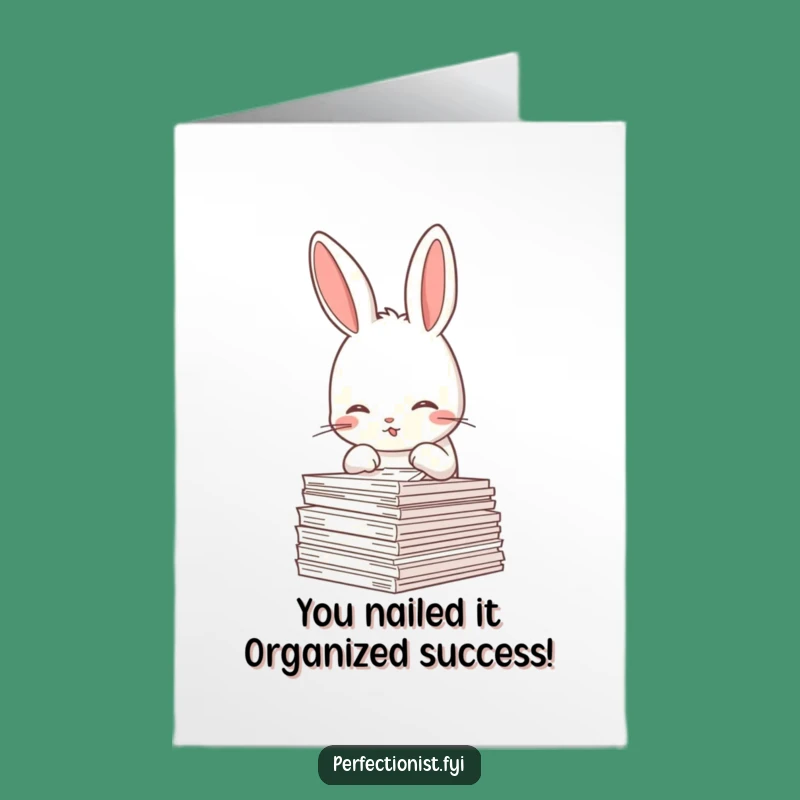 Free Printable Congrats Card: Meticulous Rabbit Celebrates Your Success