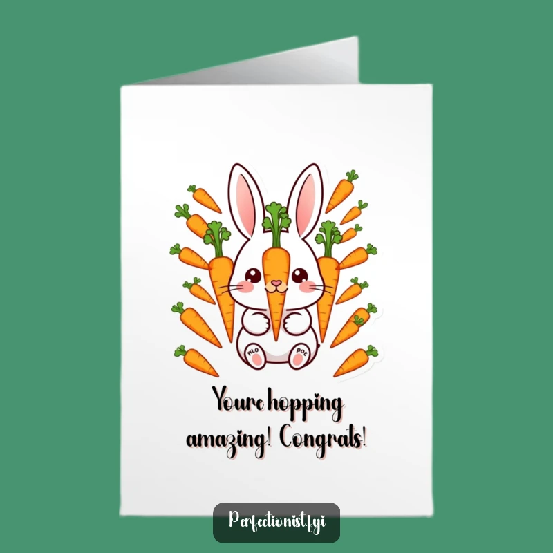 Free Printable Congrats Card: Rabbit's Perfect Carrots for Your Success