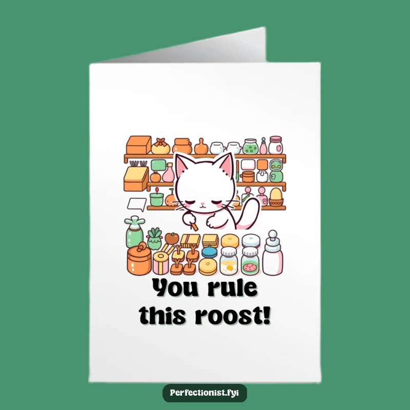 Free Printable Congrats Card: Tidy Cat's Precision - Downloadable Organized Success
